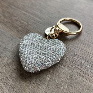 NWOT crystal bling heart keychain